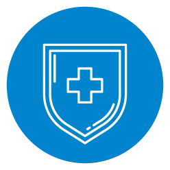 Shield with plus icon